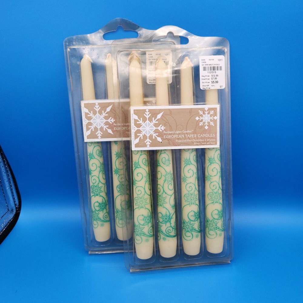 Vintage Alaura ‎ 9" European Taper Candles smokeless and dripless, set of 8